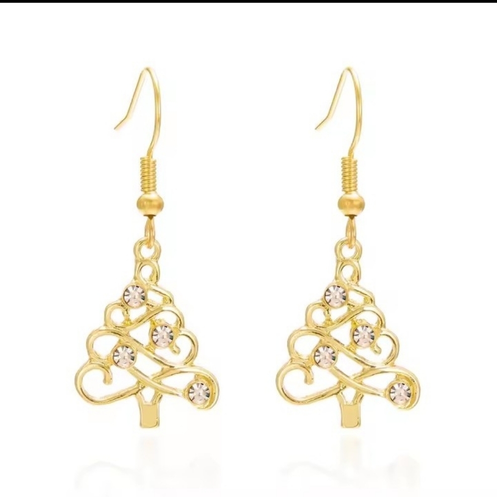 Christmas Earrings Women's Rhinestone TreesNew‎ f54
